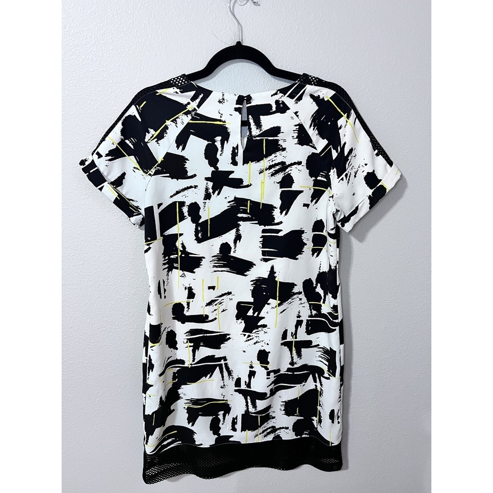Metaphor‎ Shift Dress Abstract Mesh Black White Yellow Medium - Picture 5 of 8